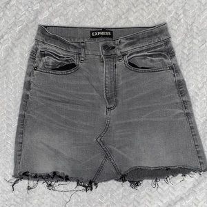 Black high waisted denim skirt